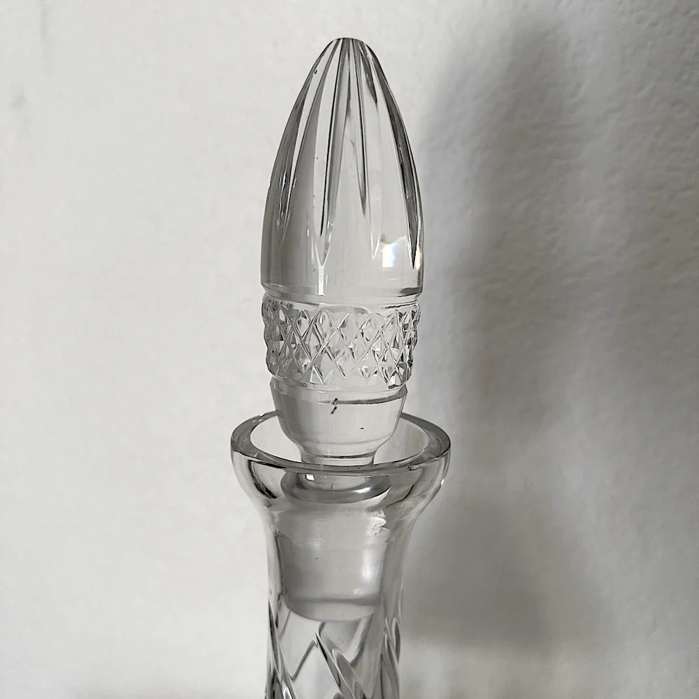 VTG Crystal Decanter/Acorn Shaped Stopper 16” High